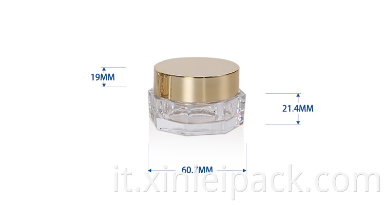 15 g Octangle Shape Cosmetics Acrylic Jar